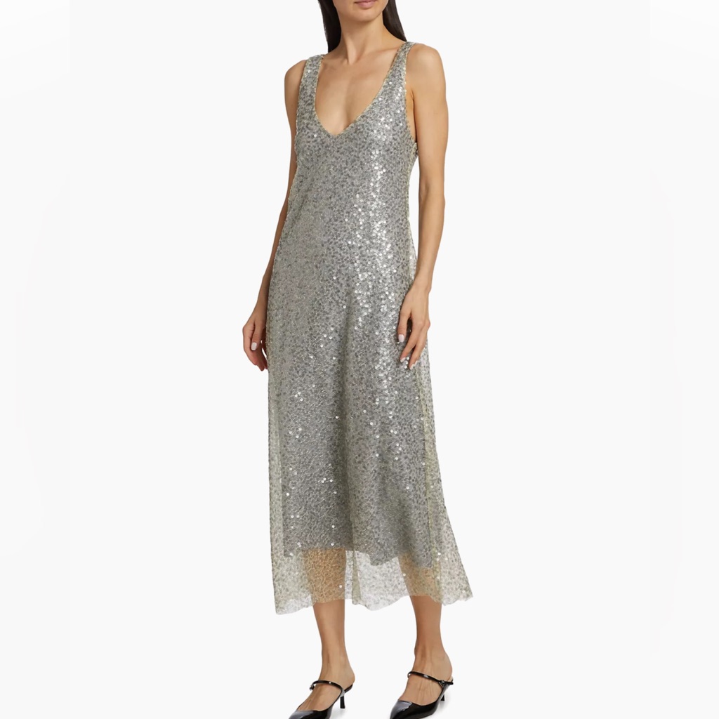 Nwt Vince Sequined Midi-Dress (Size M)